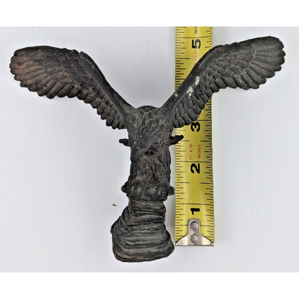 Vintage Bronze Metal Eagle Topper Finial Solid 4-3/4" H - Picture 12 of 13